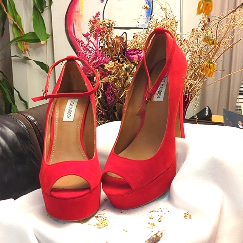 Steve Madden Red Platform Stiletto Heel - image 1